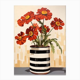 Bouquet Of Helenium Flowers, Autumn Fall Florals Painting 1 Canvas Print