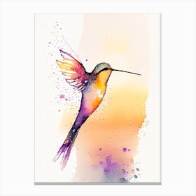 Hummingbird At Sunrise Minimalist Watercolour 1 Canvas Print