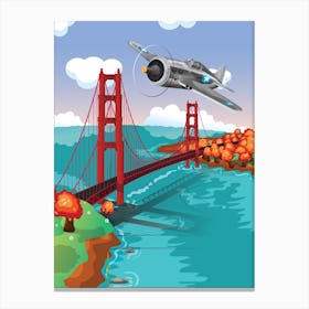 Golden Gate Flypast Canvas Print