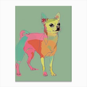 Chihuahua Dog Pastel Line Illustration  3 Canvas Print