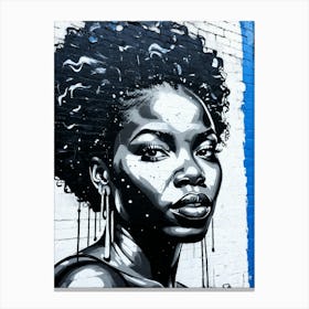 Graffiti Mural Of Beautiful Black Woman 58 Canvas Print