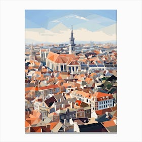 Brussels, Belgium, Geometric Illustration 1 Canvas Print