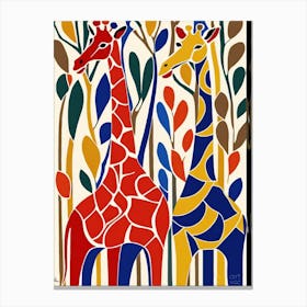 Giraffes in Savanna: Timeless Pop Art Iconography Canvas Print