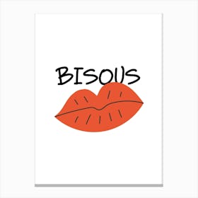 Bisous Mouth French Style Printable Poster, Paris Kisses Gift for Her, Emily in Paris Wall Art, Love Decor Canvas Print