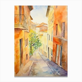 Perugia, Italy Watercolour Streets 3 Canvas Print