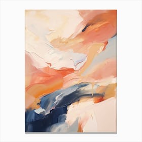 Navy And Orange Autumn Abstract Painting 4 Canvas Print