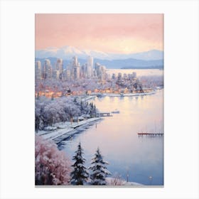 Dreamy Winter Painting Vancouver Canada 2 Canvas Print