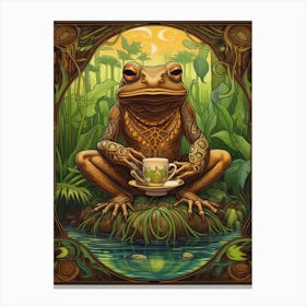 African Bullfrog On A Throne Storybook Style 10 Canvas Print