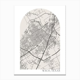 Waco Texas Boho Minimal Arch Street Map 1 Canvas Print