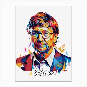 Bill Gates 1 Portrait WPAP Pop Art Canvas Print