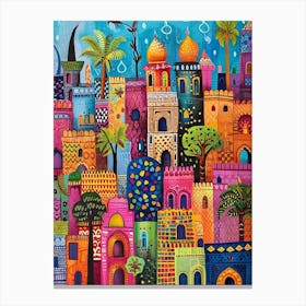 Kitsch Colourful Mumbai Cityscape 4 Canvas Print