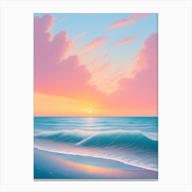 Sunset At The Beach By Person Canvas Print