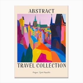 Abstract Travel Collection Poster Prague Czech Republic 1 Canvas Print