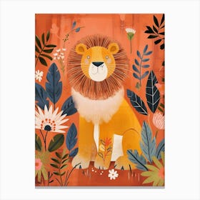 African Lion Lion In Different Seasons Illustration 1 Canvas Print