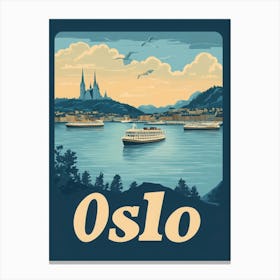 Aihrgdesign A Mid Century Modern Travel Poster For Oslo Canvas Print