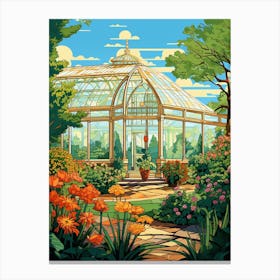 Jardin Botanique De Montreal Gardens Illustration 2 Canvas Print