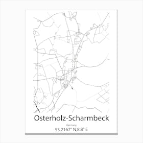 Osterholz Scharmbeck,Germany Minimalist Map Canvas Print