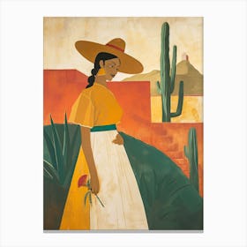 Mexican Woman, Minimalism Canvas Print