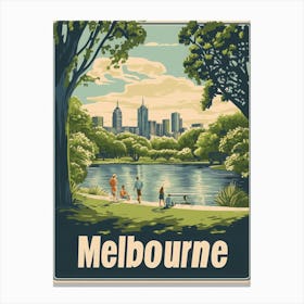 Aihrgdesign A Classic 1960s Travel Poster For Melbourne 1 Canvas Print