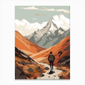 Lares Trek Peru 3 Hiking Trail Landscape Canvas Print