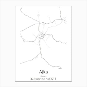 Ajka,Hungary Minimalist Map Canvas Print