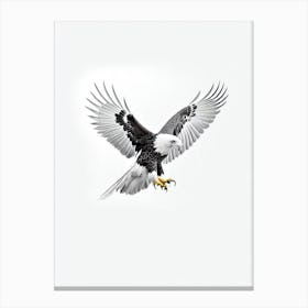 Eagle B&W Pencil Drawing 1 Bird Canvas Print
