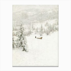 Vintage Winter Landscape Canvas Print