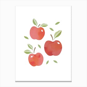 Apple Fruit Colourful Red Food Kitchen Art Nursery Wall Canvas Print