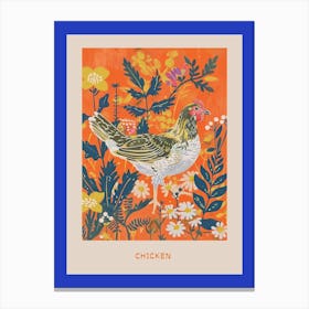 Spring Birds Poster Chicken 2 Canvas Print