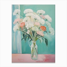A Vase With Queen Anne S Lace, Flower Bouquet 1 Canvas Print