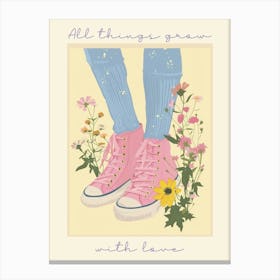 All Things Grow With Love Spring Flowers And Sneakers 5 Canvas Print