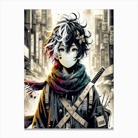 Anime Girl With Swords Canvas Print