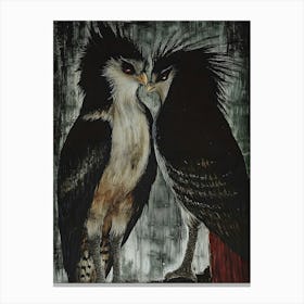 Dark Gothic Two Eagles Canvas Print