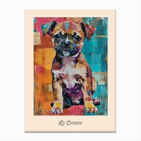 Le Chien Vintage Poster 3 Canvas Print