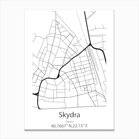 Skydra,Greece Minimalist Map Canvas Print