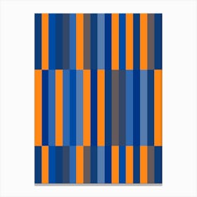 Blue And Orange Stripes Canvas Print