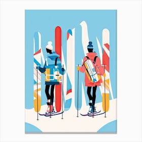 Andermatt   Switzerland Ski Resort Illustration 2 Canvas Print