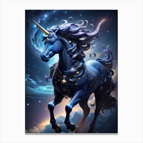 Blue Unicorn 1 Canvas Print