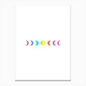 Rainbow Moon Phases Coldplay Canvas Print