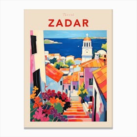 Zadar Croatia 3 Fauvist Travel Poster Canvas Print