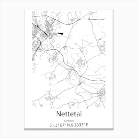 Nettetal,Germany Minimalist Map Canvas Print