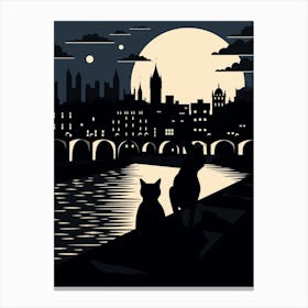 London, United Kingdom Skyline With A Cat 3 Canvas Print