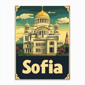 Aihrgdesign A Vintage Travel Poster Of Sofia 3 Canvas Print