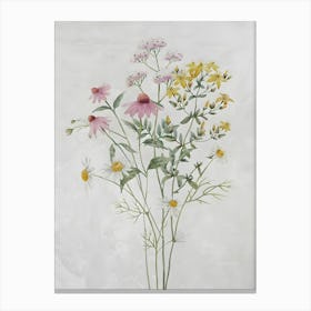 Multicolor Flower Bouquets Floral Botanical Canvas Print