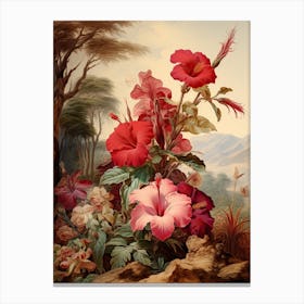 Hibiscus Flower Victorian Style 3 Canvas Print