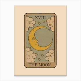 The Moon - Vintage Tarot Canvas Print