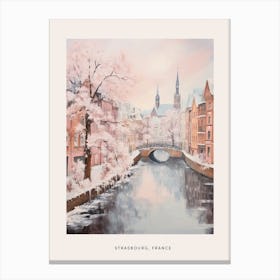 Dreamy Winter Painting Poster Strasbourg France 4 Canvas Print