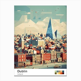 Dublin, Ireland, Geometric Illustration 3 Poster Canvas Print