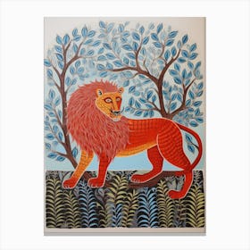 Lion In The Forest Canvas Print