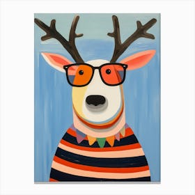 Little Elk Wearing Sunglasses Canvas Print